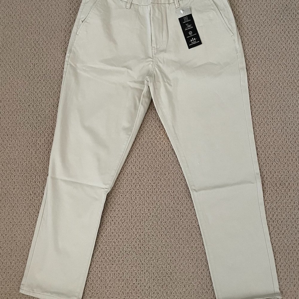 Men's TAYLRD TECH CHINO PANTS - Khaki Pelican Color - Size 34/28